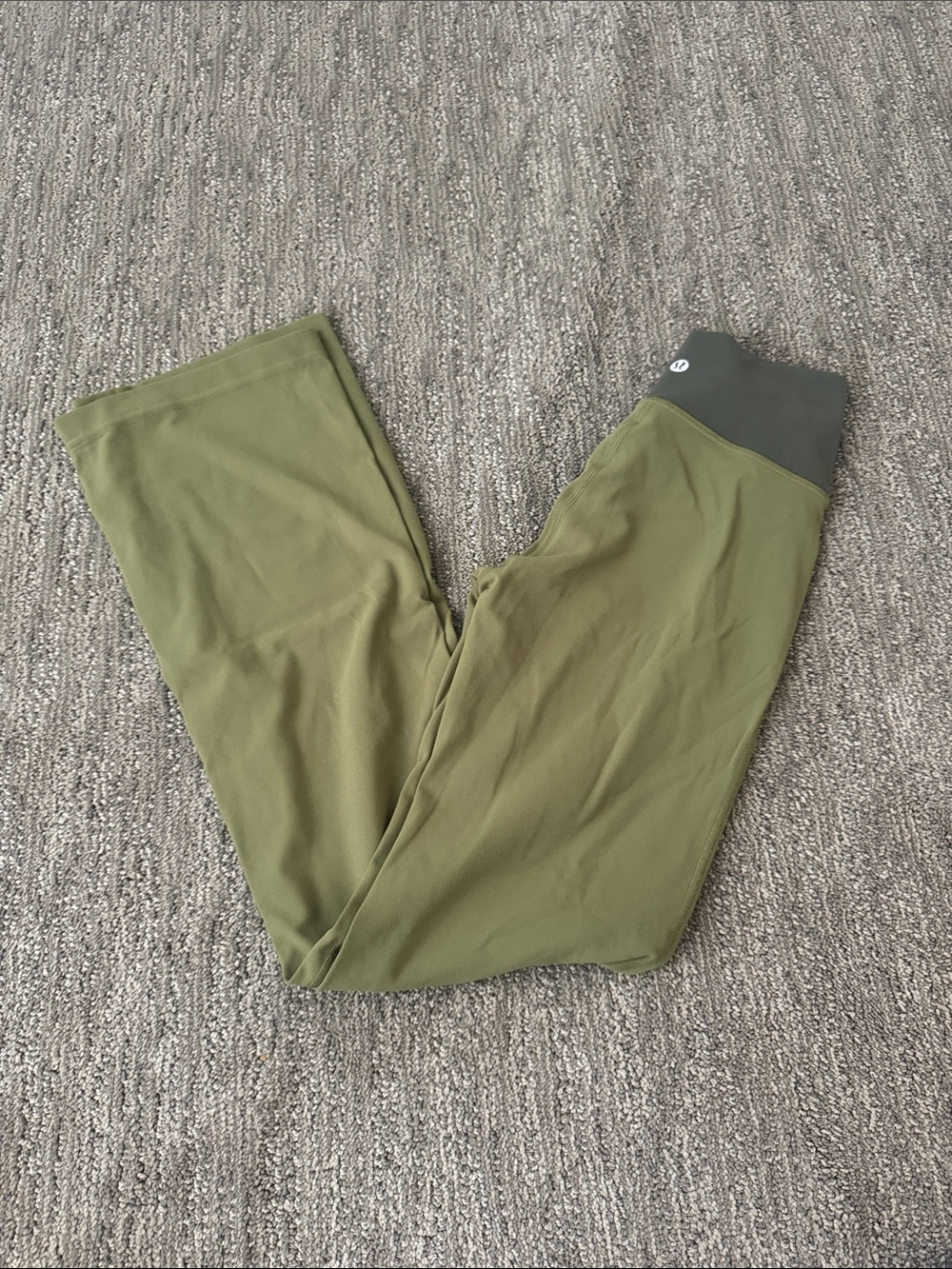 lululemon athletica Olive Green Leggings with Dark Olive Waist Panel
